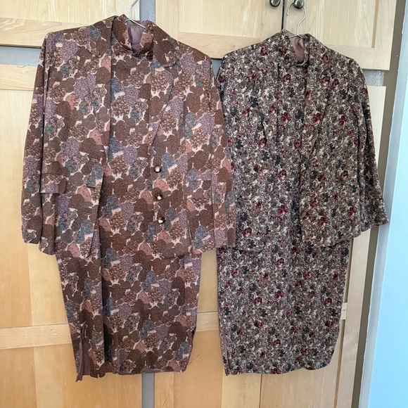 Vintage 1970s Two Piece Sets Cheongsam Dress with Blazer Jacket - Picture 4 of 9